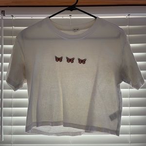 Garage white cropped top